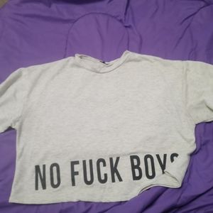 Crop top sweat shirt tee